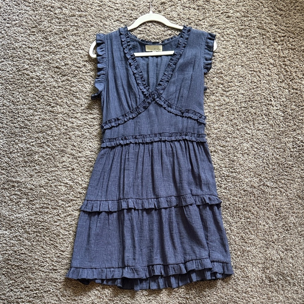 Pinch Navy Ruffle Dress